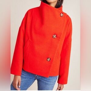 Anthropologie’s Sasha Red Asymmetrical Jacket